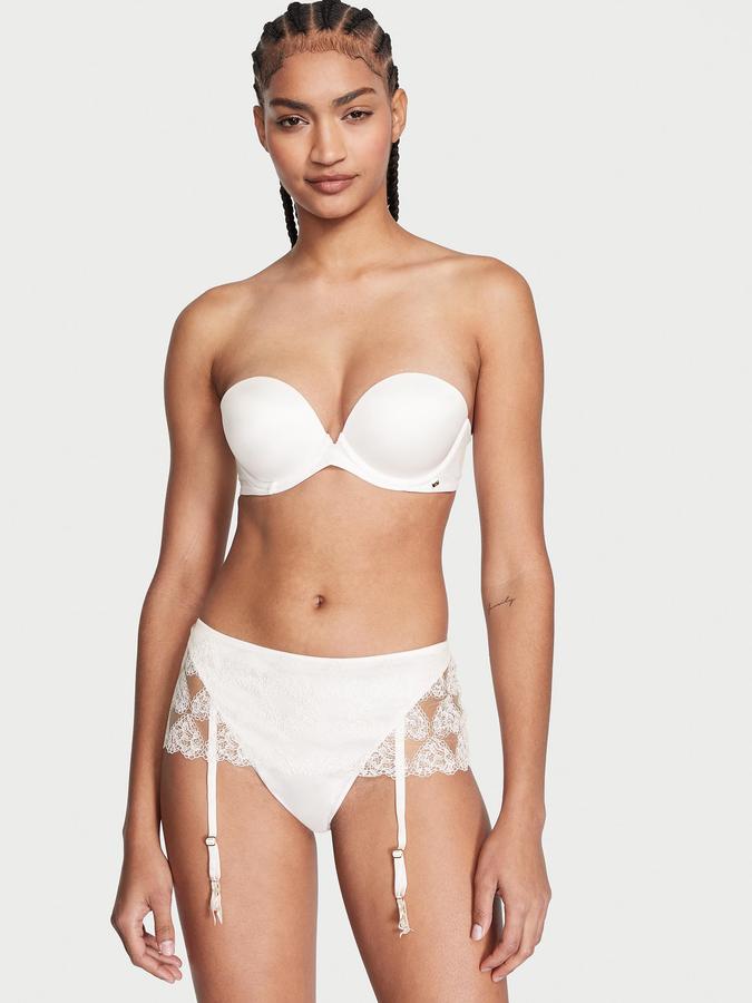 Heart Embroidery Open Back Garter Panty