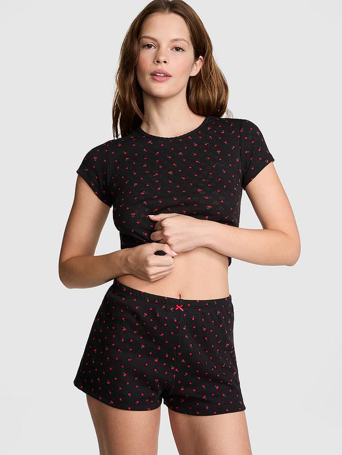 Cotton Heart Pointelle Sleep Shorts