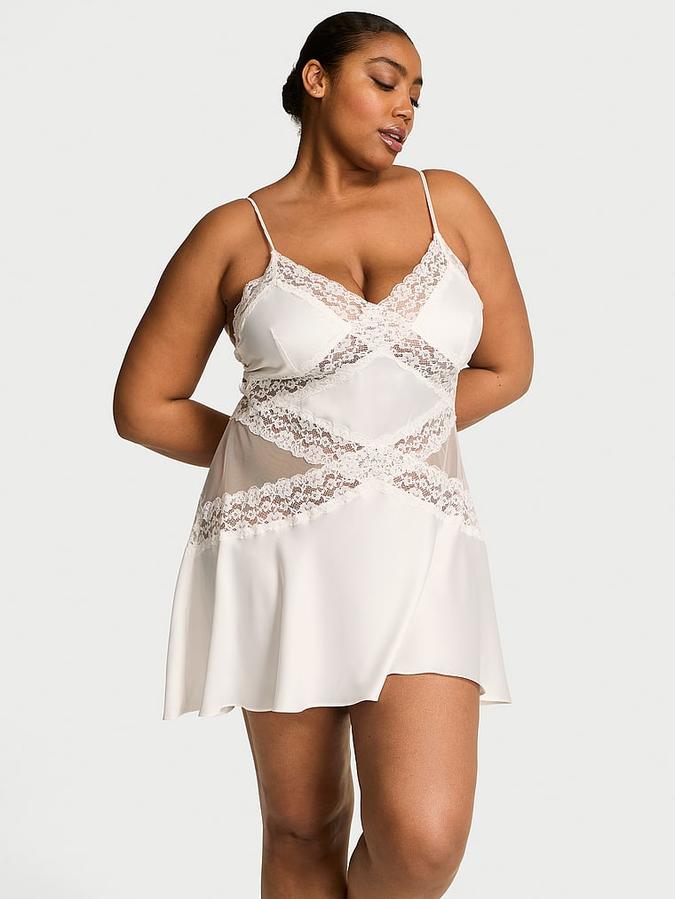 Dare to Dream Lace & Satin Flounce Slip