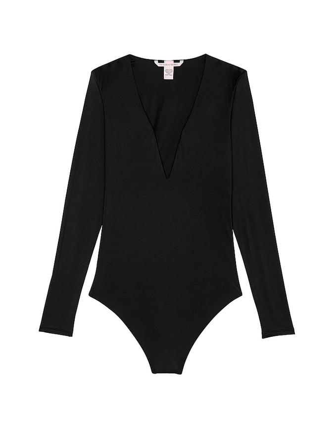 FeatherSoft&trade; BODYWEAR V-Neck Bodysuit image number 2