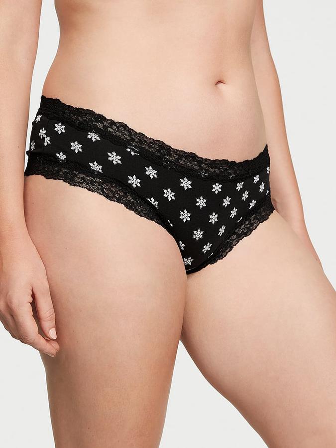 Lace-Waist Cotton Cheeky Panty