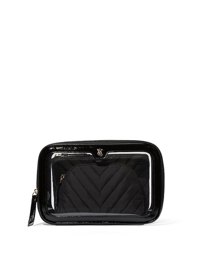 The Victoria 3-Piece Makeup Bag black