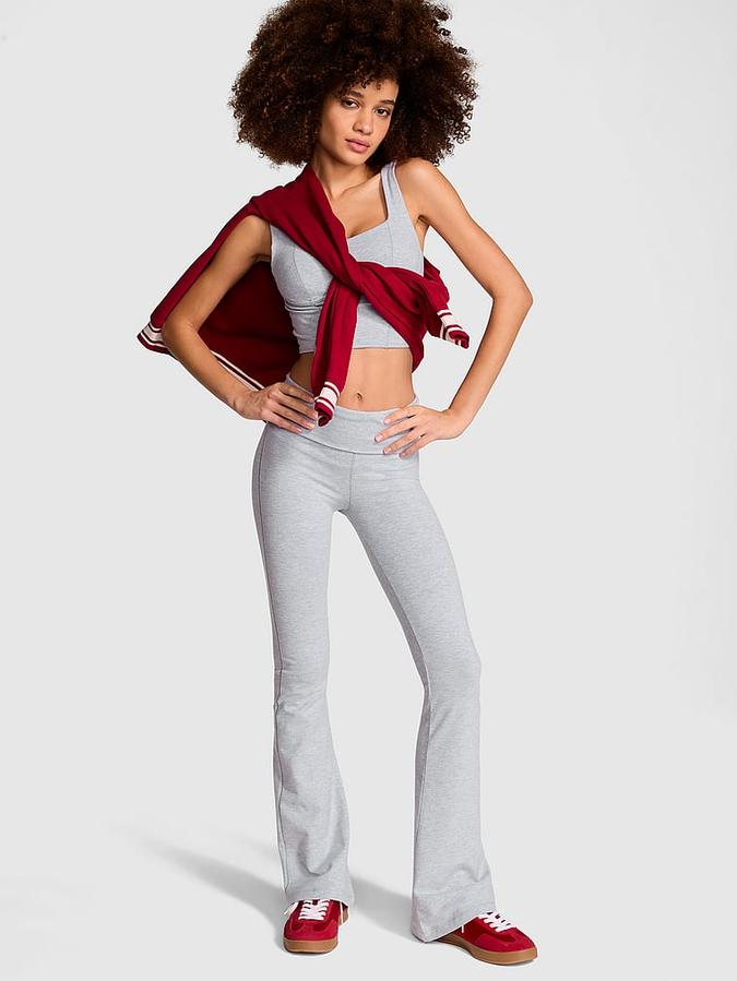 All-Day Cotton Foldover Flare Leggings