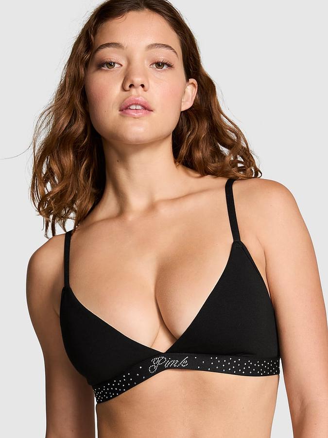 Logo Cotton Shine Triangle Bralette