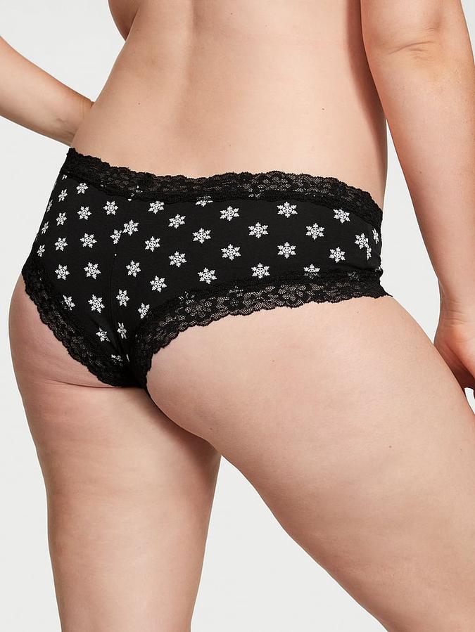 Lace-Waist Cotton Cheeky Panty