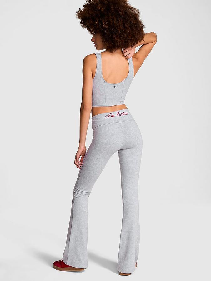 All-Day Cotton Foldover Flare Leggings