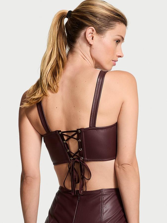 Faux Leather Mini Corset Top
