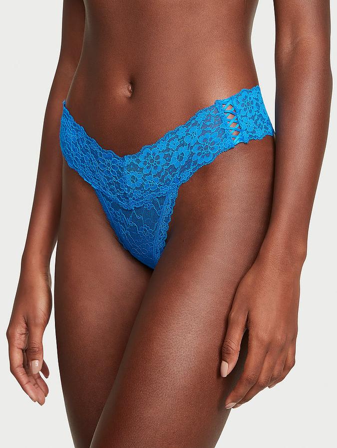 Lace Side Lace-Up Thong Panty