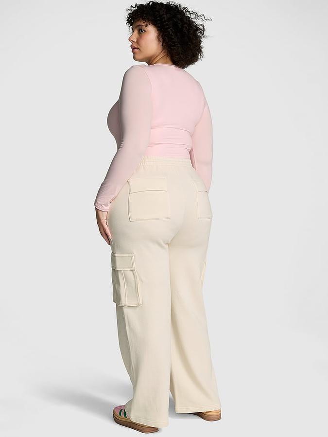 Ivy Fleece Wide-Leg Cargo Sweatpants