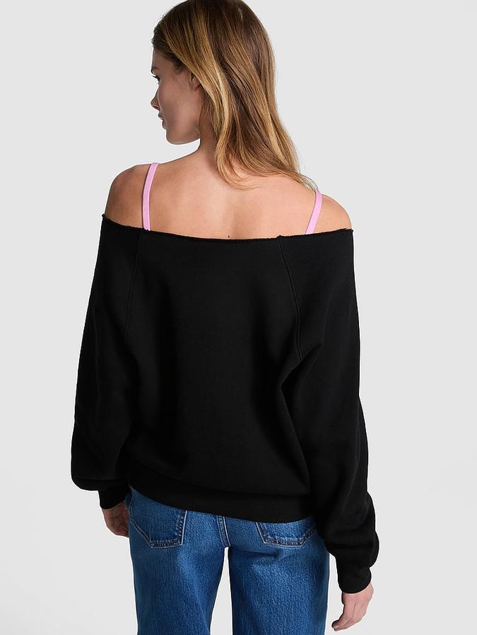 Ivy Fleece Off-The-Shoulder Sweatshirt