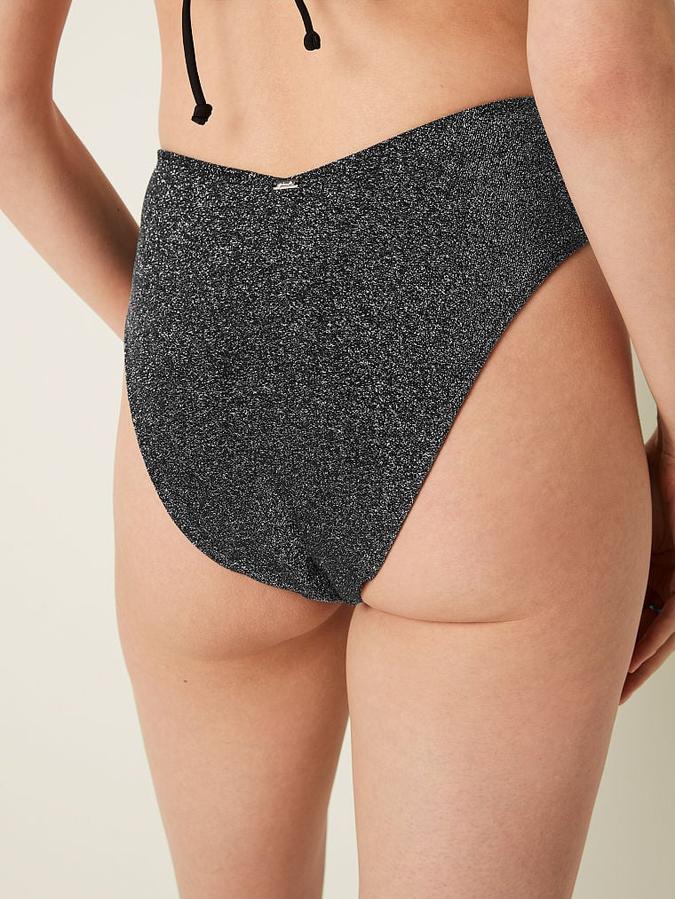 Shimmer High Waist Cheeky Bikini Bottom
