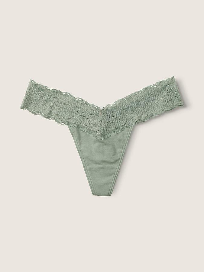 Everyday Lace Trim Thong Panty