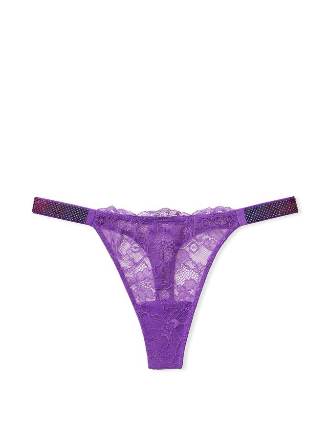 Shine Strap Lace Thong Panty