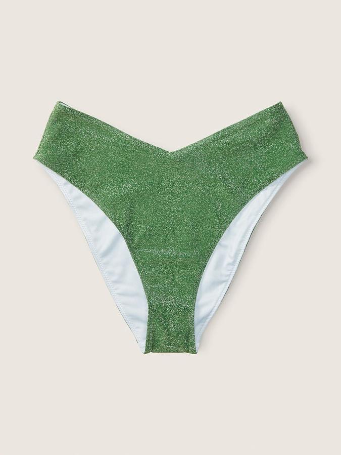 Shimmer High Waist Cheeky Bikini Bottom image number 2