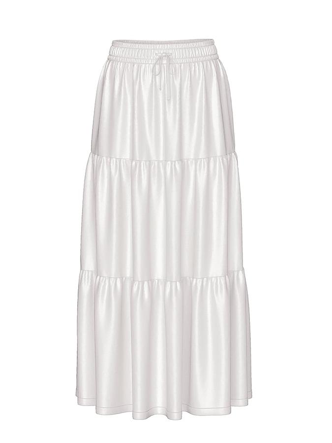 Satin Tiered Maxi Skirt