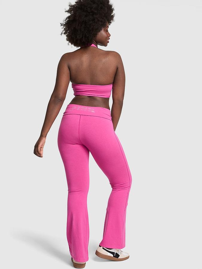 All-Day Cotton Foldover Flare Leggings