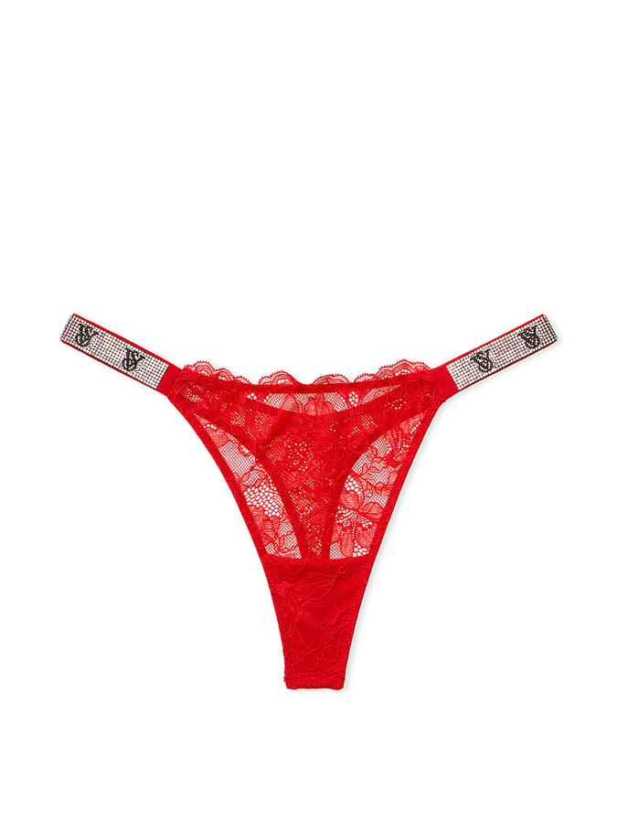 Shine Strap Lace Thong Panty