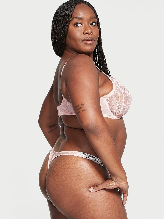 Shine Strap Lace Thong Panty