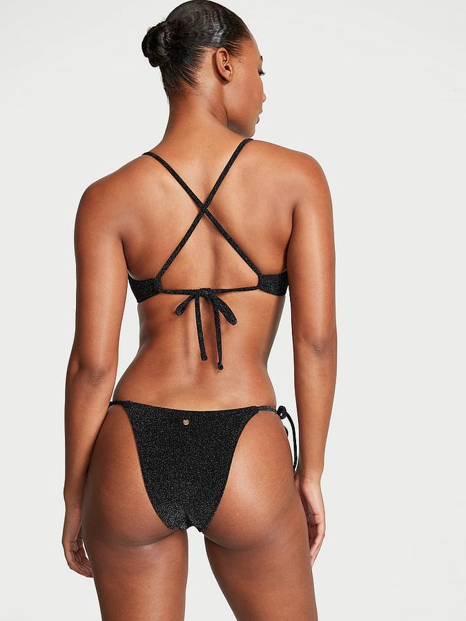 Shimmer Side-Tie Brazilian Bikini Bottom image number 3