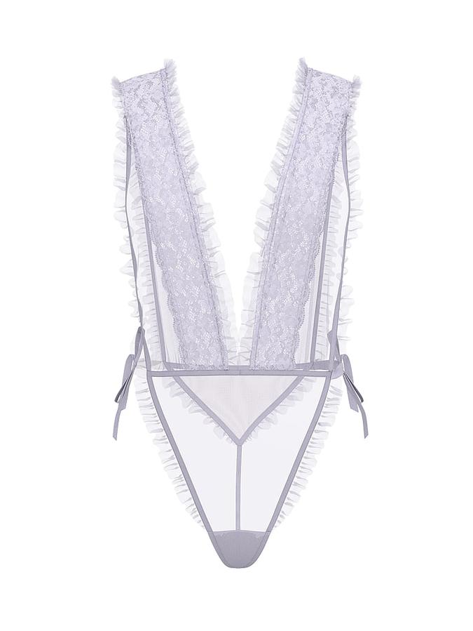 Dare to Dream Lace Sheer High-Leg Teddy image number 2