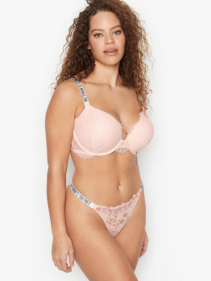 Shine Strap Lace Push-Up Bra image number 3