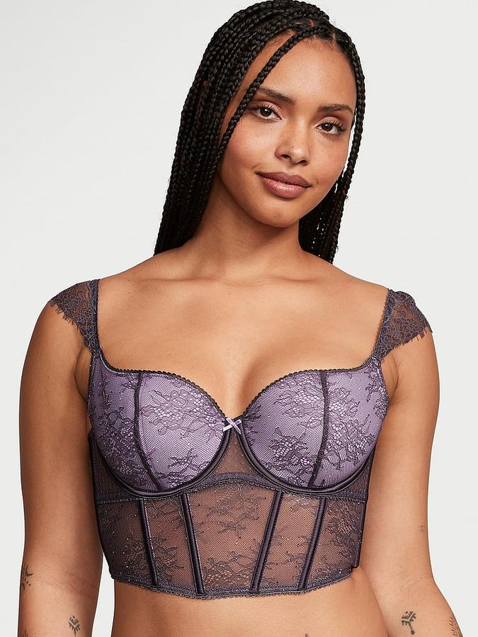 Lace Cap-Sleeve Corset Top