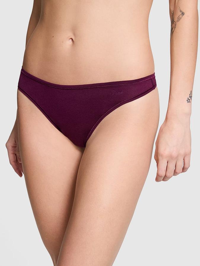 Cotton High-Leg Thong Panty