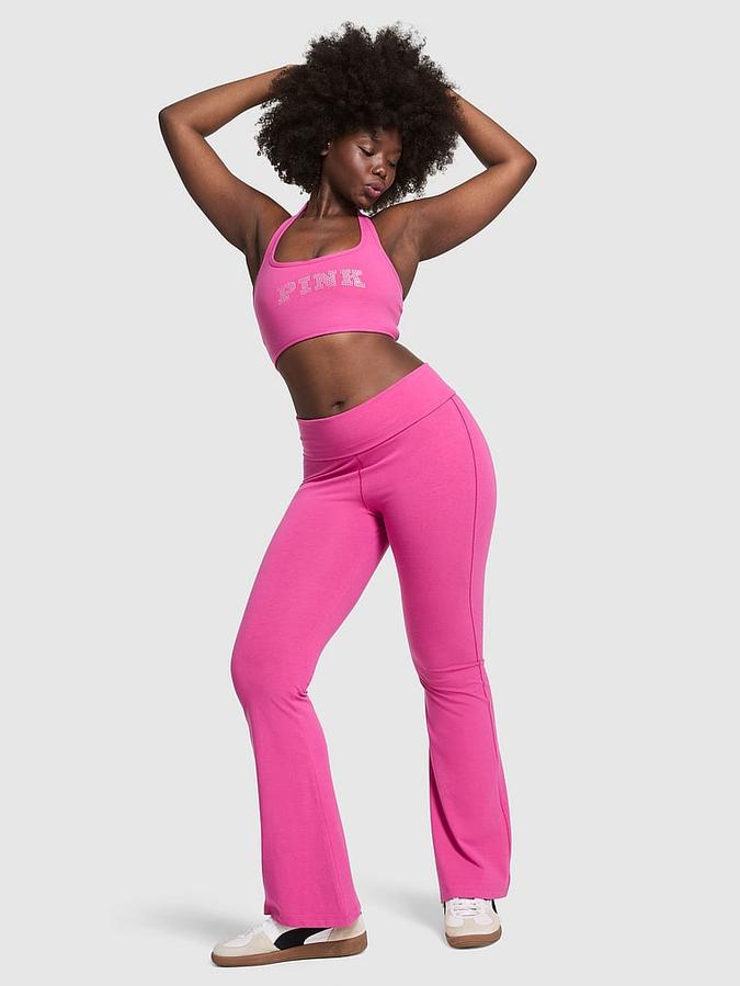 All-Day Cotton Foldover Flare Leggings
