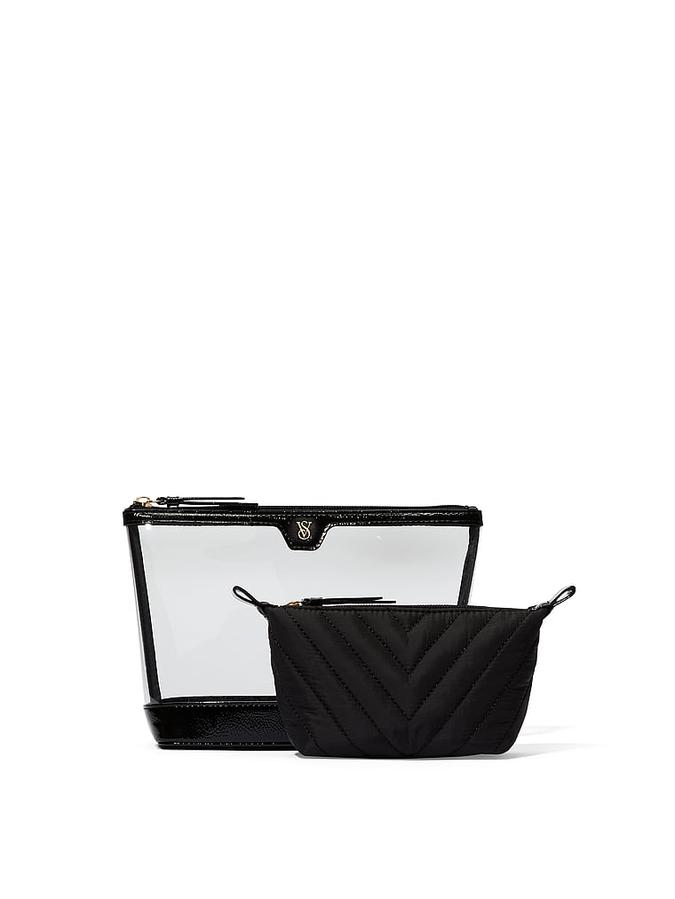 The Victoria 2-Piece Makeup Bag black