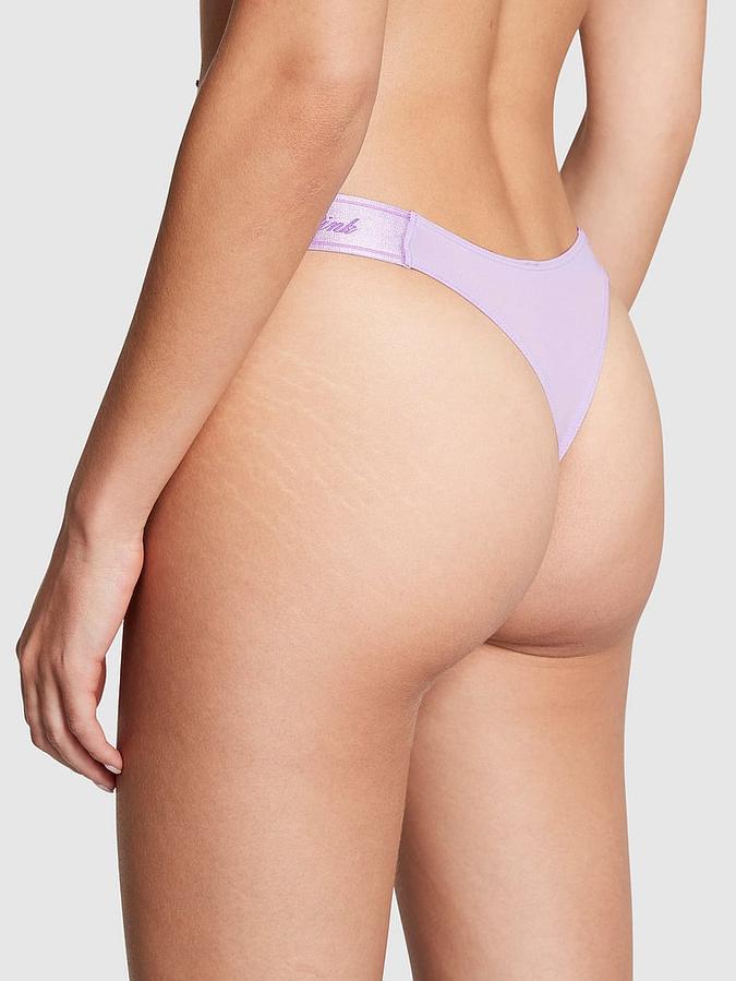 Logo Micro High-Leg Thong Panty