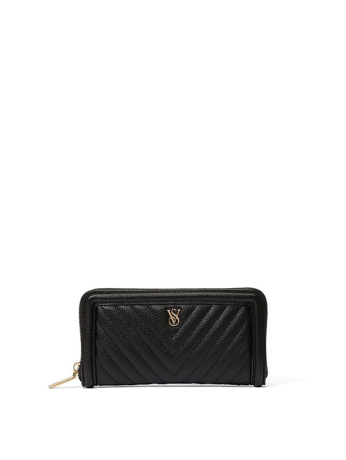 Victoria's Secret Large Wallet with Zip Black