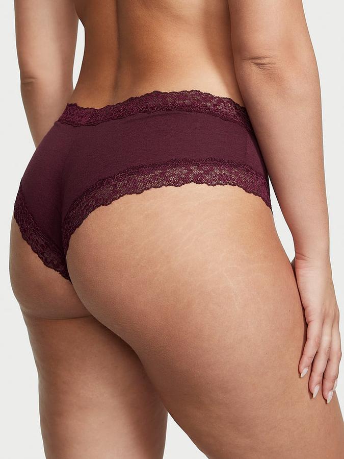 Lace-Waist Cotton Cheeky Panty
