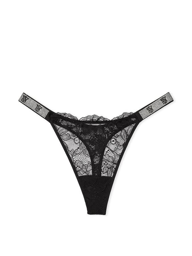 Shine Strap Lace Thong Panty