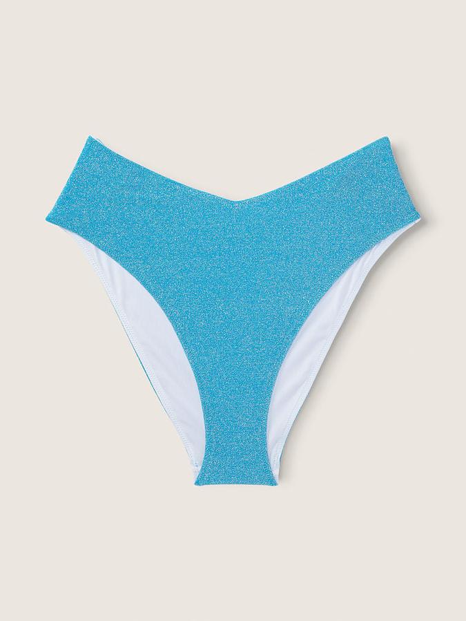 Shimmer High Waist Cheeky Bikini Bottom image number 2