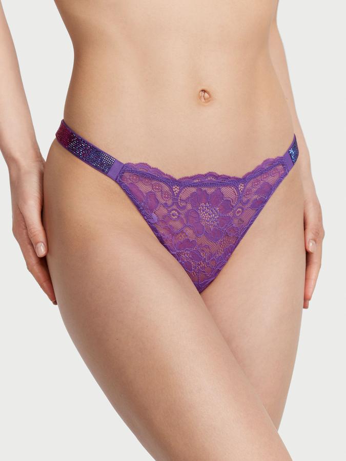 Shine Strap Lace Thong Panty