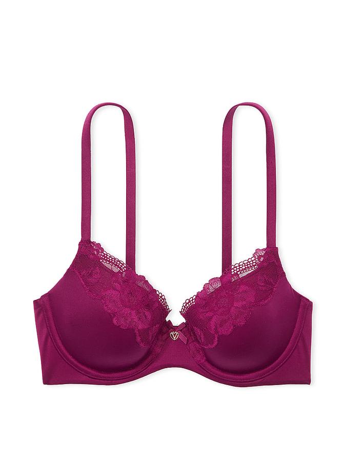 Lightly Lined Lace-Trim Demi Bra