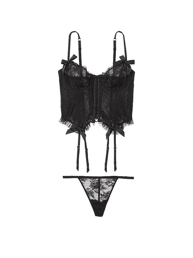 VS Archives Rose Lace Cropped Corset Set image number 2