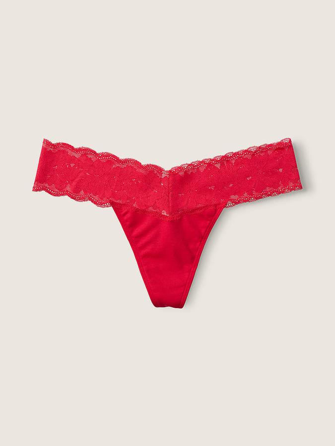Everyday Lace Trim Thong Panty