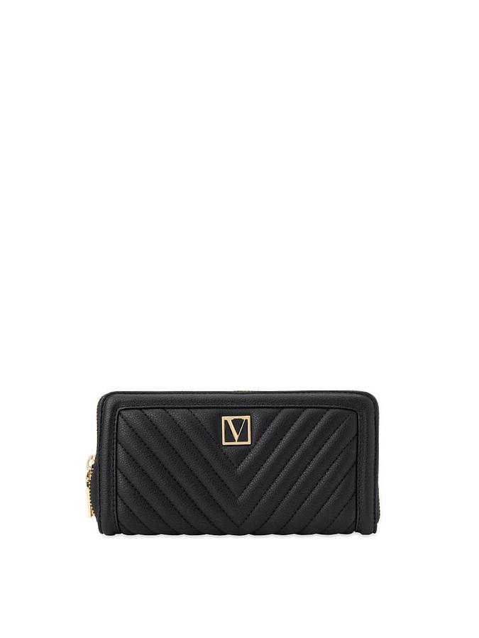 The Victoria Large Zipped Wallet Black