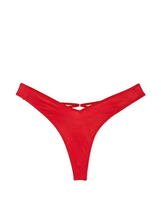 Strappy-Back High-Leg Thong Panty