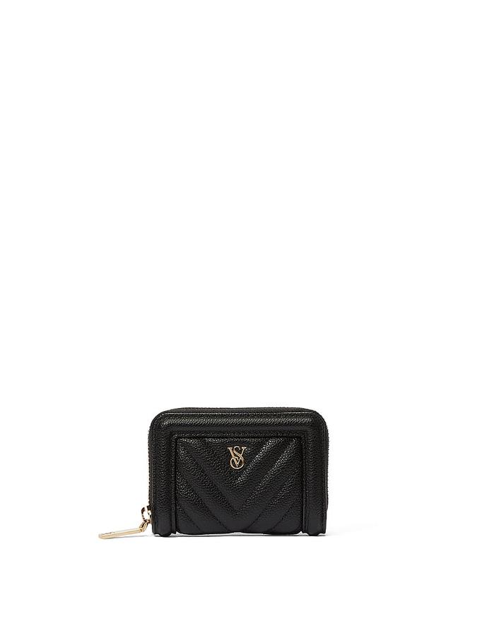 The Victoria Small Wallet with Zip Black