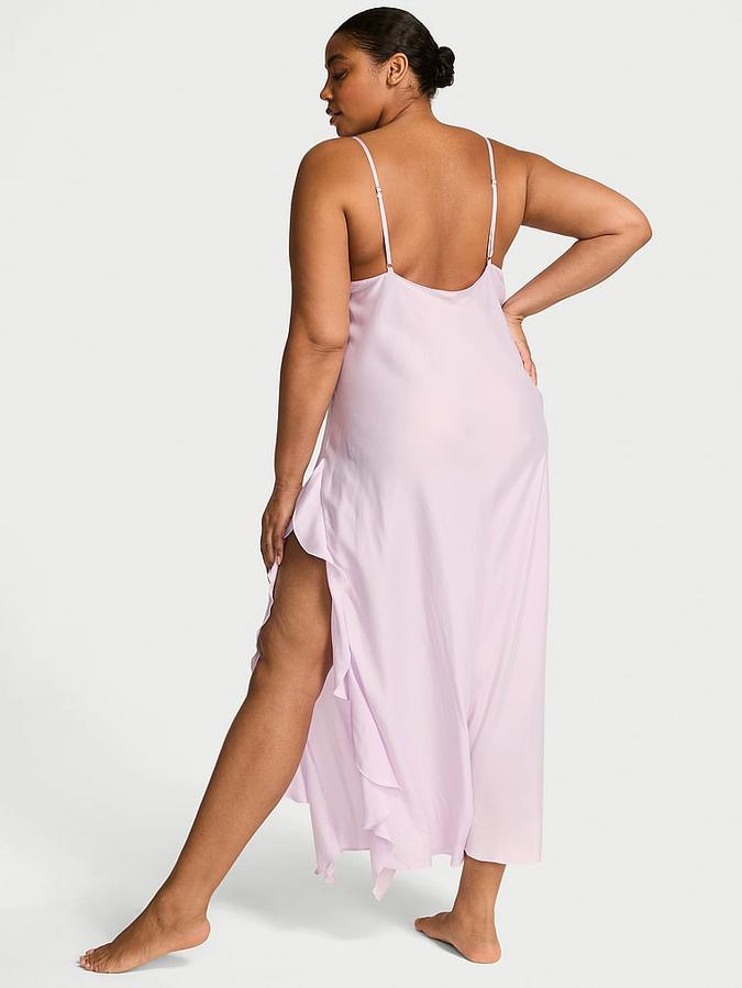 Silky Flutter Ruffled Long Slip