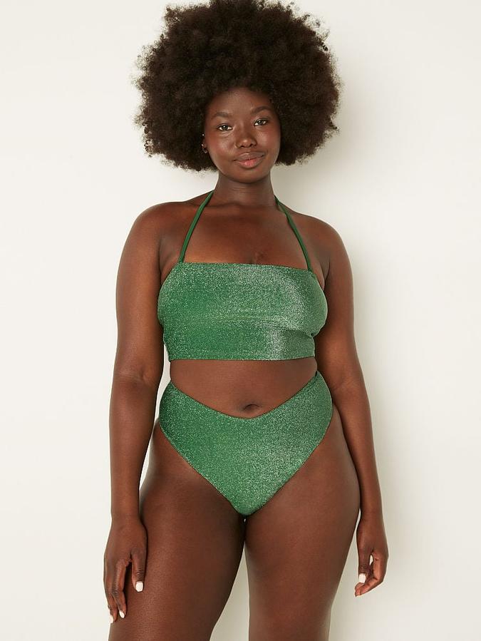 Shimmer High Waist Cheeky Bikini Bottom