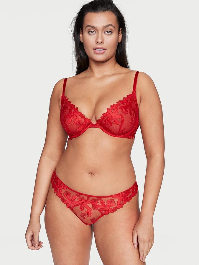 Ziggy Floral Embroidery Unlined Demi Bra