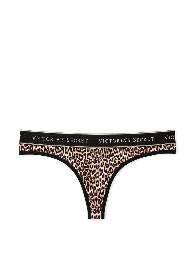 Logo Cotton Thong Panty
