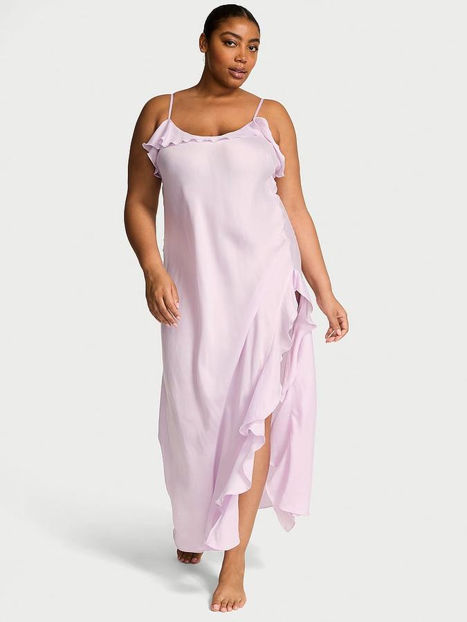 Silky Flutter Ruffled Long Slip