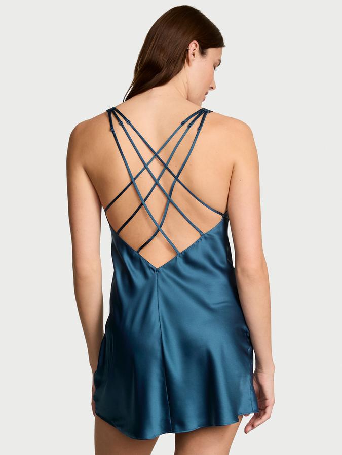 Scattered Shine Strap Satin Strappy-Back Slip