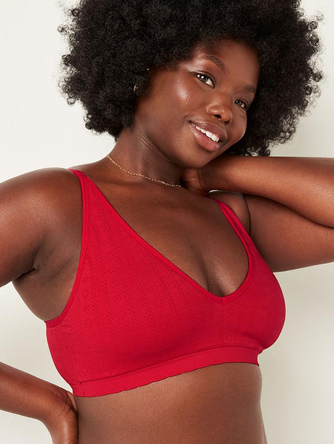 Soft Seamless Pointelle Lightly Lined Bralette