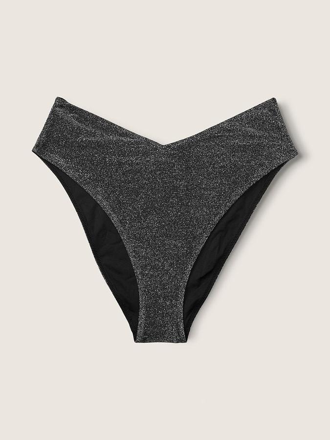 Shimmer High Waist Cheeky Bikini Bottom image number 2