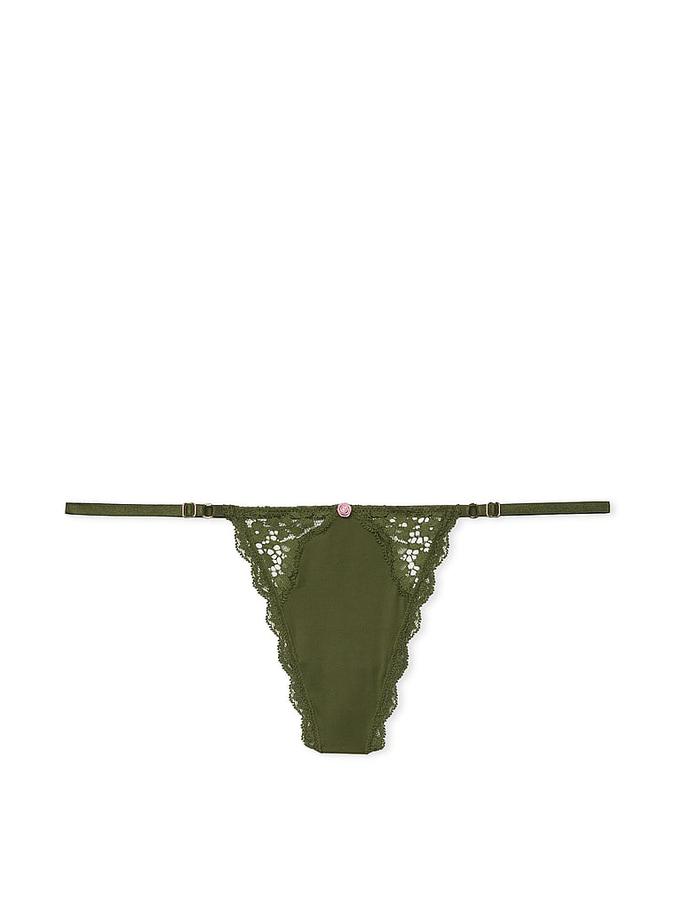 Lace-Trim Adjustable V-String Panty
